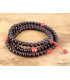 Mala tibetain Bois de Rose et Corail Mala tibétain 108 perles BDR1