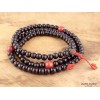 Mala tibetain Bois de Rose et Corail Mala tibétain 108 perles BDR1