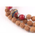 Mala de prières bouddhiste en Rudraksha Mala tibétain 108 perles BM31.2