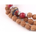 Mala de prières bouddhiste en Rudraksha Mala tibétain 108 perles BM31.2