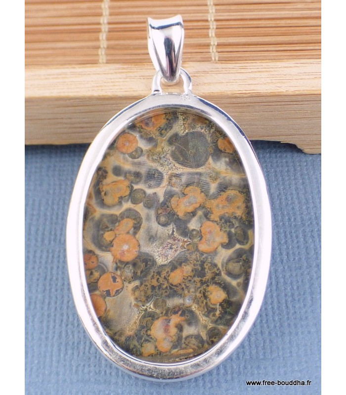 Pendentif Jaspe Léopard oval Pendentifs pierres naturelles TUV7.1