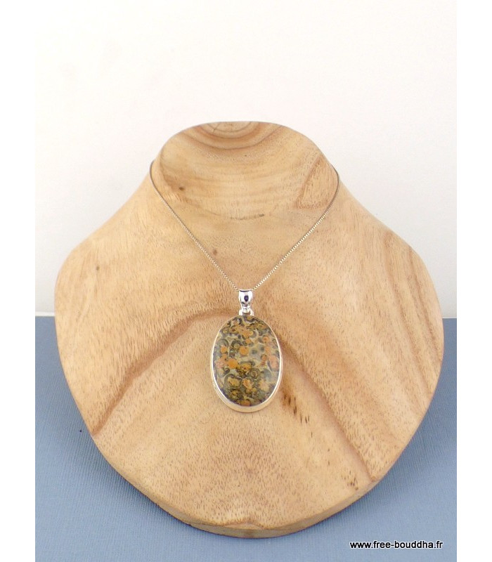 Pendentif Jaspe Léopard oval Pendentifs pierres naturelles TUV7.1
