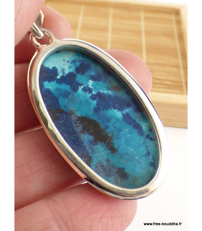 Rare Shattuckite bleue noire Pendentifs pierres naturelles TUV19.1