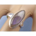 Bague Labradorite violette forme marquise T 60 Bagues pierres naturelles CZ93.2