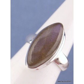 Bague Labradorite pourpre forme marquise T 55 Bagues pierres naturelles CZ93.3