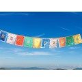 Drapeaux tibétains bouddhistes en soie 30 x 35 cm Objets rituels bouddhistes DRAS1