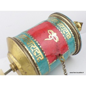 Moulin à prières bouddhiste Yeux de Bouddha 30 cm Objets rituels bouddhistes ref 12