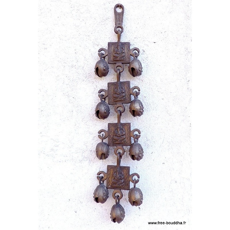 Rares cloches tibétaines Dieu Ganesh 40 cm Cloches et dorjé tibétains RCT1