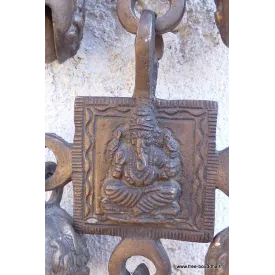 Cloches tibétaines Dieu Ganesh 40 cm (rare) - Cloche tibétaine et dorjé tibétain
