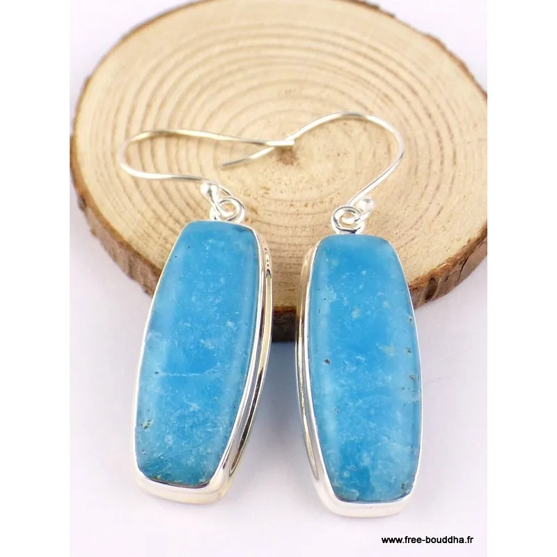 Boucles d'oreilles Smithsonite rectangulaires - Bijoux en Smithsonite