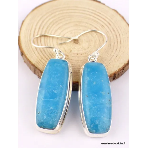 Boucles d'oreilles Smithsonite rectangulaires - Bijoux en Smithsonite