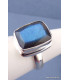 Bague Labradorite bleue facettée rectangulaire T 56 Bijoux en Labradorite Bleue TUV57.2