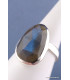 Bague Labradorite bleu foncé asymétrique taille ajustable Bijoux en Labradorite Bleue TUV57.3