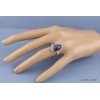 Bague Labradorite bleu foncé asymétrique taille ajustable Bijoux en Labradorite Bleue TUV57.3
