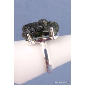 Moldavite bague asymétrique T 59 Bagues pierres naturelles CZ48.2