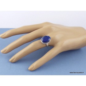 Bague ovale Lapis Lazuli facetté T 52 Bagues pierres naturelles TUV60.1