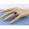 Bague ovale Lapis Lazuli facetté T 52 - Bagues pierres naturelles