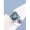 Bague Topaze bleue facettée carrée T 54 Bijoux en Topaze KB39.3