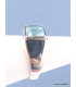 Bague Topaze bleue facettée carrée T 54 Bijoux en Topaze KB39.3