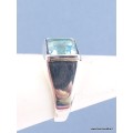 Bague Topaze bleue facettée carrée T 54 Bijoux en Topaze KB39.3