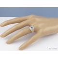 Bague Topaze bleue facettée carrée T 54 Bijoux en Topaze KB39.3