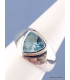 Bague triangulaire Topaze bleue T 57-c Bijoux en Topaze KB39.4