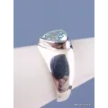 Bague triangulaire Topaze bleue T 56/57 - Bijoux en Topaze