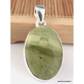 Pendentif Séraphinite sur Opalite oval Pendentifs pierres naturelles RV21.3