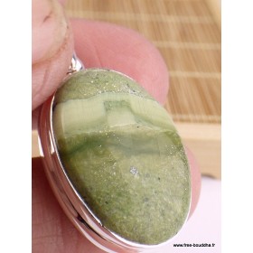 Pendentif Séraphinite sur Opalite oval Pendentifs pierres naturelles RV21.3