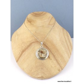 Pendentif argent PIERRE DU DESERT effet rocher Pendentifs pierres naturelles DA4.1