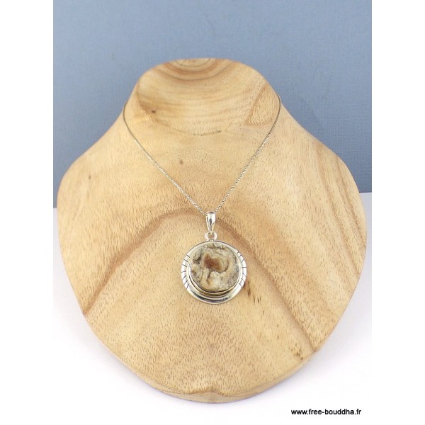 Pendentif argent PIERRE DU DESERT effet rocher Pendentifs pierres naturelles DA4.1