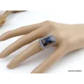 Bague argent Labradorite bleue T 55 - Bijoux en Labradorite Bleue
