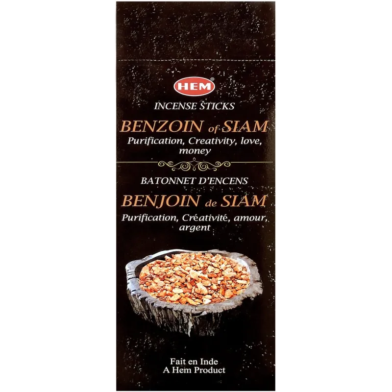 Encens indien Benjoin de Siam hexagonal - Encens indien traditionnel parfumé
