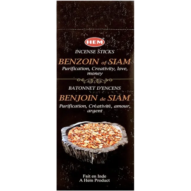 Encens indien Benjoin de Siam hexagonal - Encens indien traditionnel parfumé