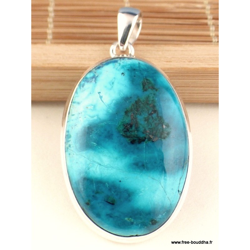 Pendentif Shattuckite forme ovale exceptionnelle Bijoux en Shattuckite TUV19.4