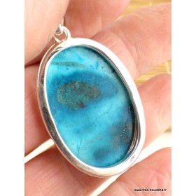 Pendentif Shattuckite forme ovale exceptionnelle Bijoux en Shattuckite TUV19.4