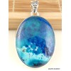 Splendide Shattuckite sur argent 925 Pendentifs pierres naturelles TUV19.5