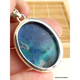 Splendide Shattuckite sur argent 925 Bijoux en Shattuckite TUV19.5