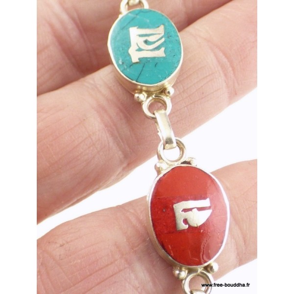 Bracelet tibétain Om mani pedme houm Bracelets tibétains bouddhistes BT47