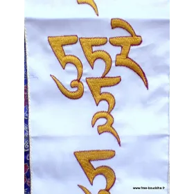 Tenture bouddhiste bannière Mantra de Tara couleur blanche - Tentures bouddhistes
