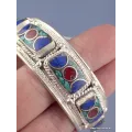 Bracelet tibétain jonc metal et pierres - Fait main - Népal - Bracelets tibétains bouddhistes