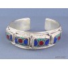 Bracelet tibétain jonc metal et pierres Bracelets tibétains bouddhistes BM41