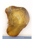 Agate naturelle marron gravée d'un Mandala bouddhiste Décoration tibétaine MAND1