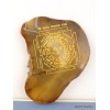 Agate naturelle marron gravée d'un Mandala bouddhiste Décoration tibétaine MAND1