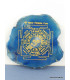 Décoration bouddhiste Mandala sur Agate naturelle bleue Décoration tibétaine MAND3