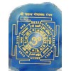 Décoration bouddhiste Mandala sur Agate naturelle bleue Décoration tibétaine MAND3