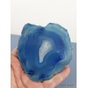 Décoration bouddhiste Mandala sur Agate naturelle bleue Décoration tibétaine MAND3