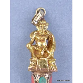 Pendentif tibétain Dieu indien perle de Dzi - Pendentifs tibétains bouddhistes