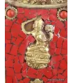 Porte-stylos tibétain métal et pierres - Décoration tibétaine
