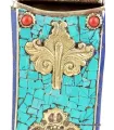 Porte-stylos tibétain métal et pierres - Décoration tibétaine